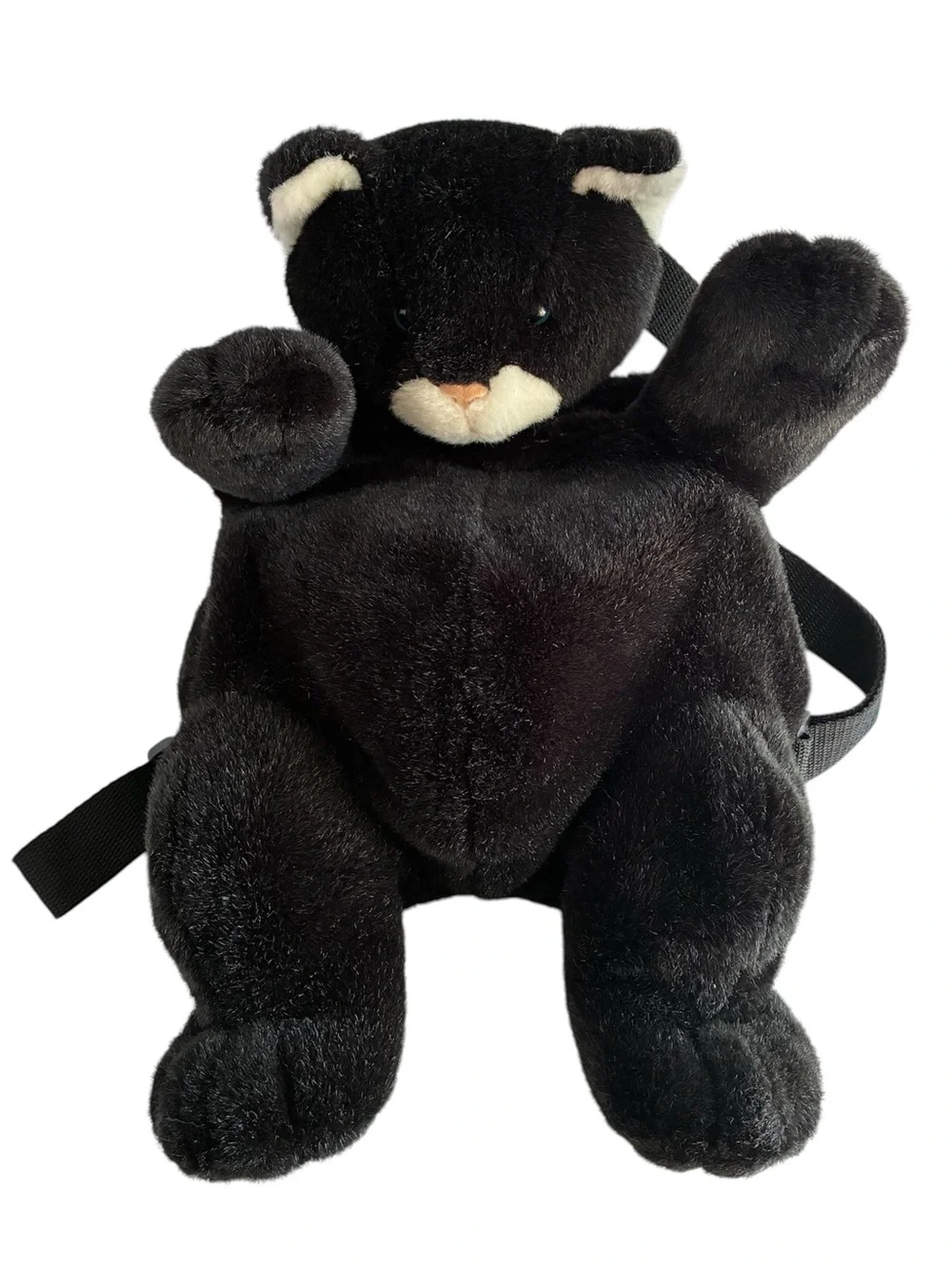 Vintage Mango Kids Black Cat Plush Backpack